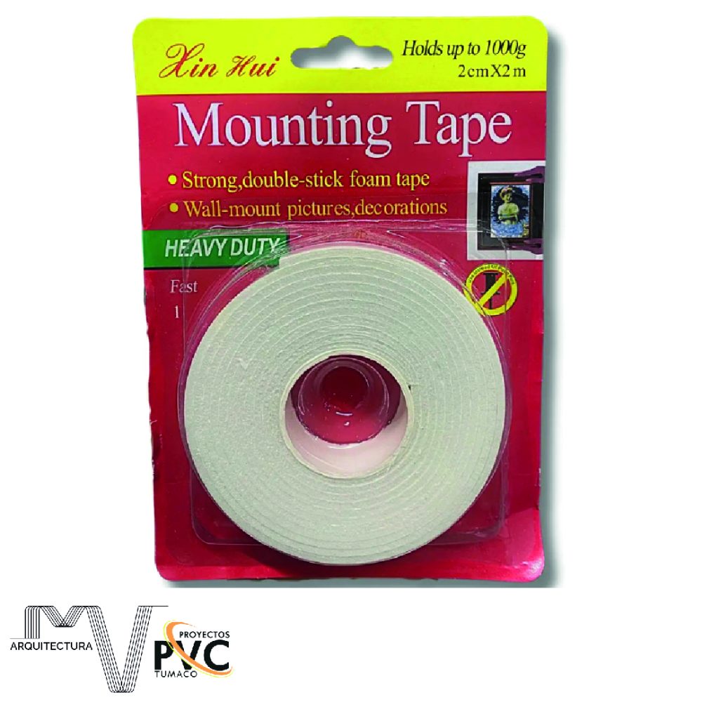 Cinta doble faz montaje 2cm x 2m