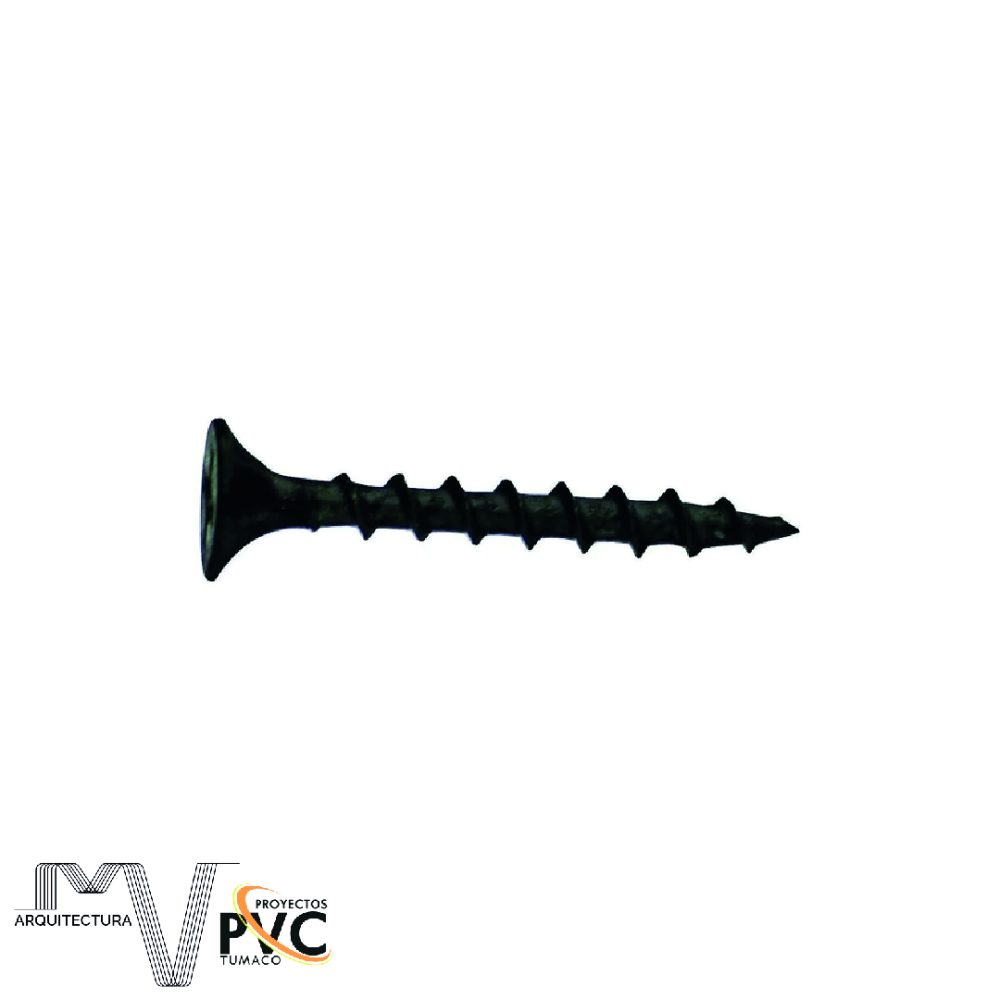 Tornillo drywall punta aguja negro corto