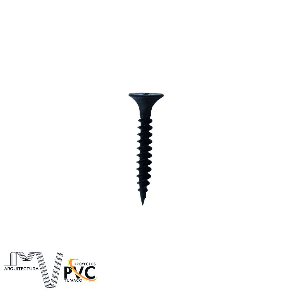 Tornillo drywall punta aguja negro mediano