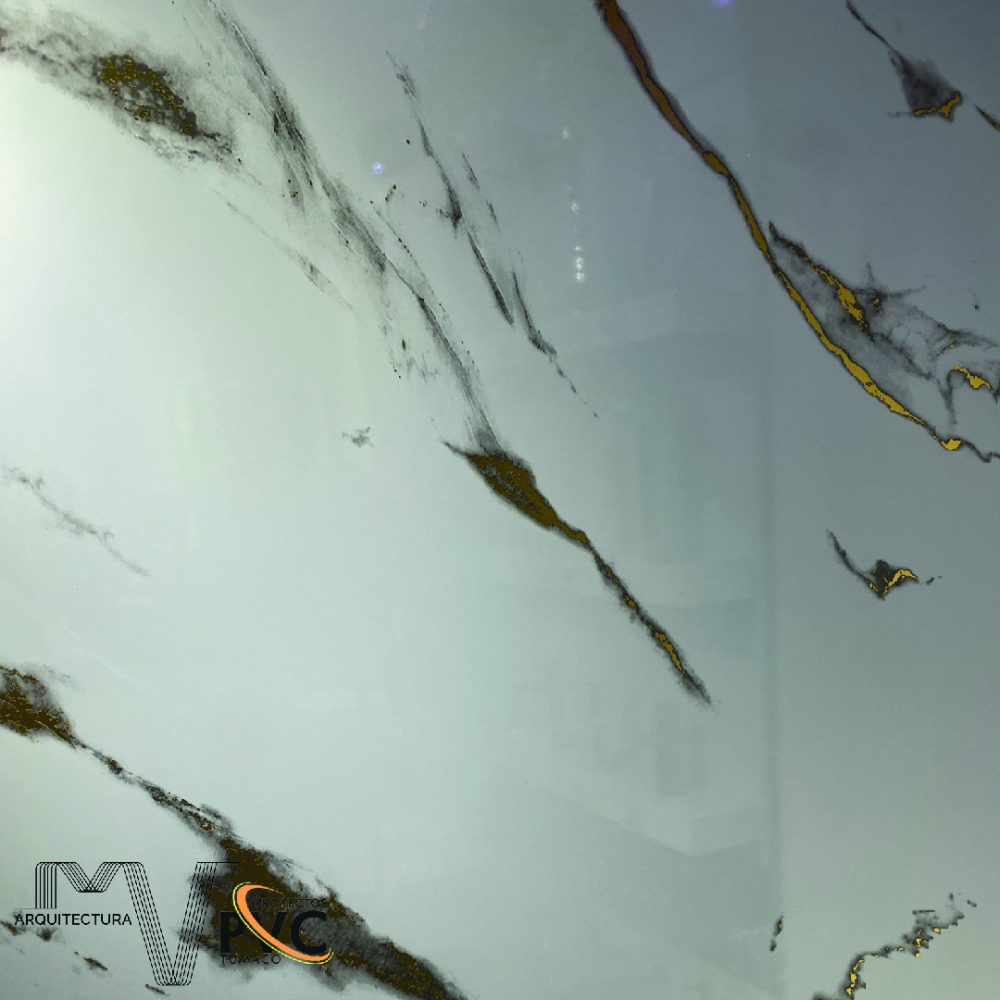 Lamina UV marmol blanco calacatta dorado
