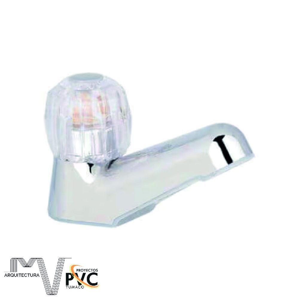 Llave lavamanos sencilla pomo cristal