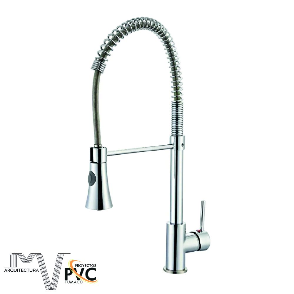 Mezclador cocina tipo resorte cromado