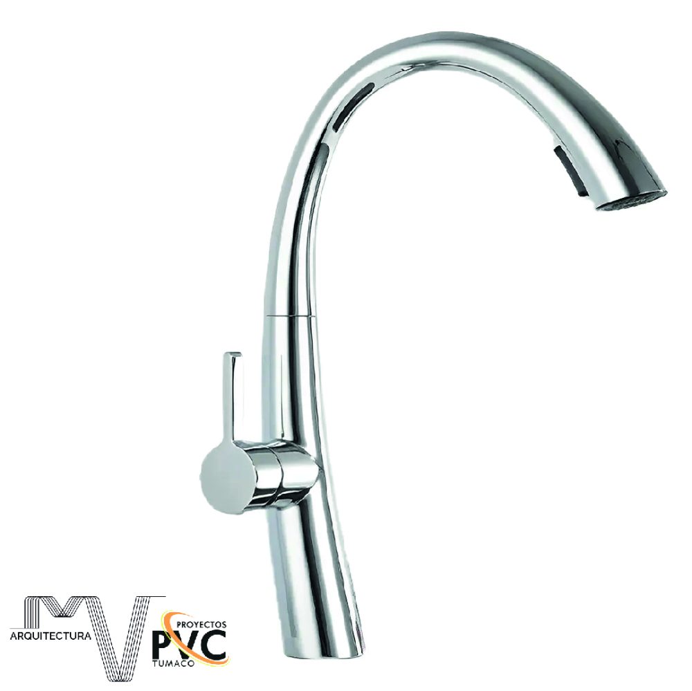 Mezclador cocina cuello cisne cromado