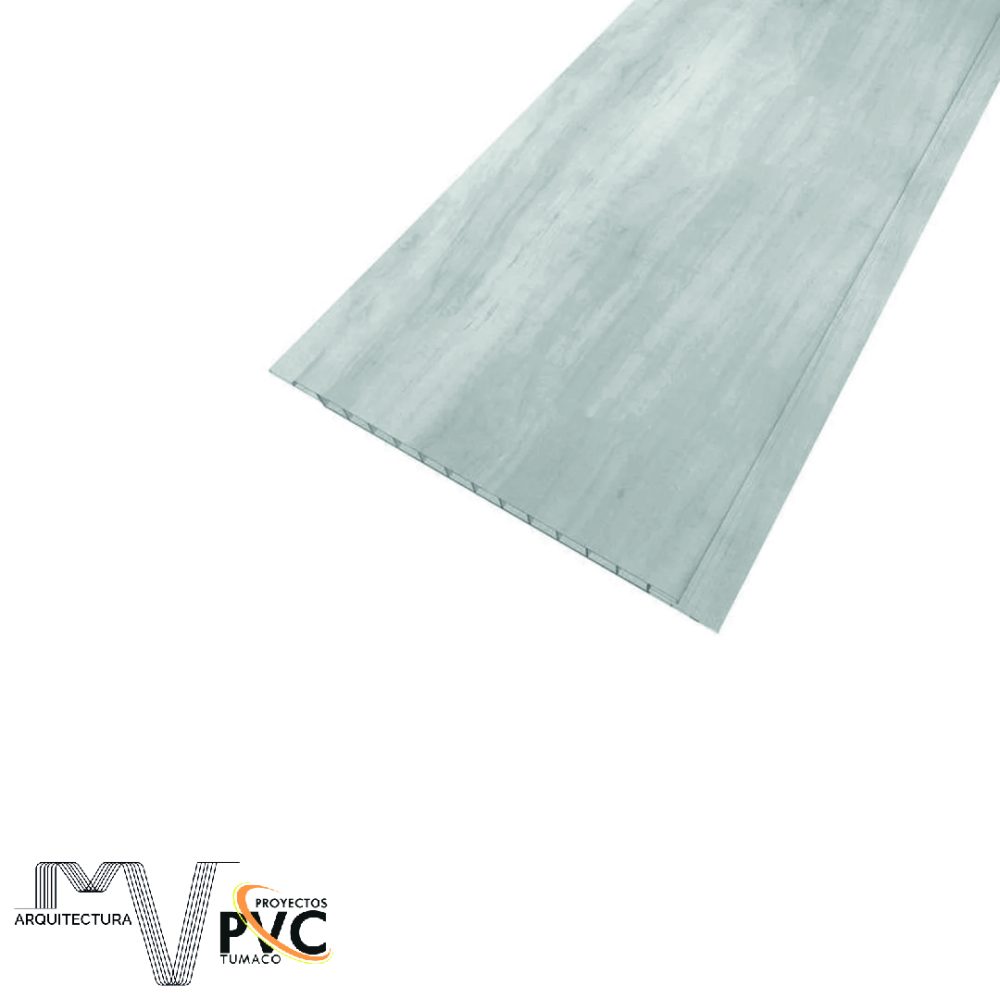 Lamina cielo raso PVC gris madera