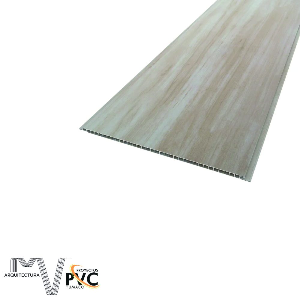Lamina cielo raso PVC beige madera