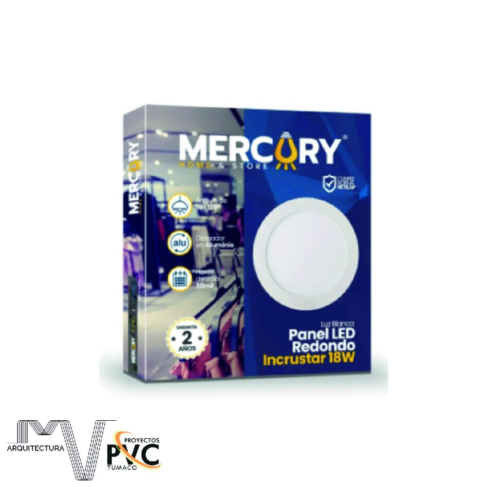 Panel LED redondo incrustar 18W luz blanca