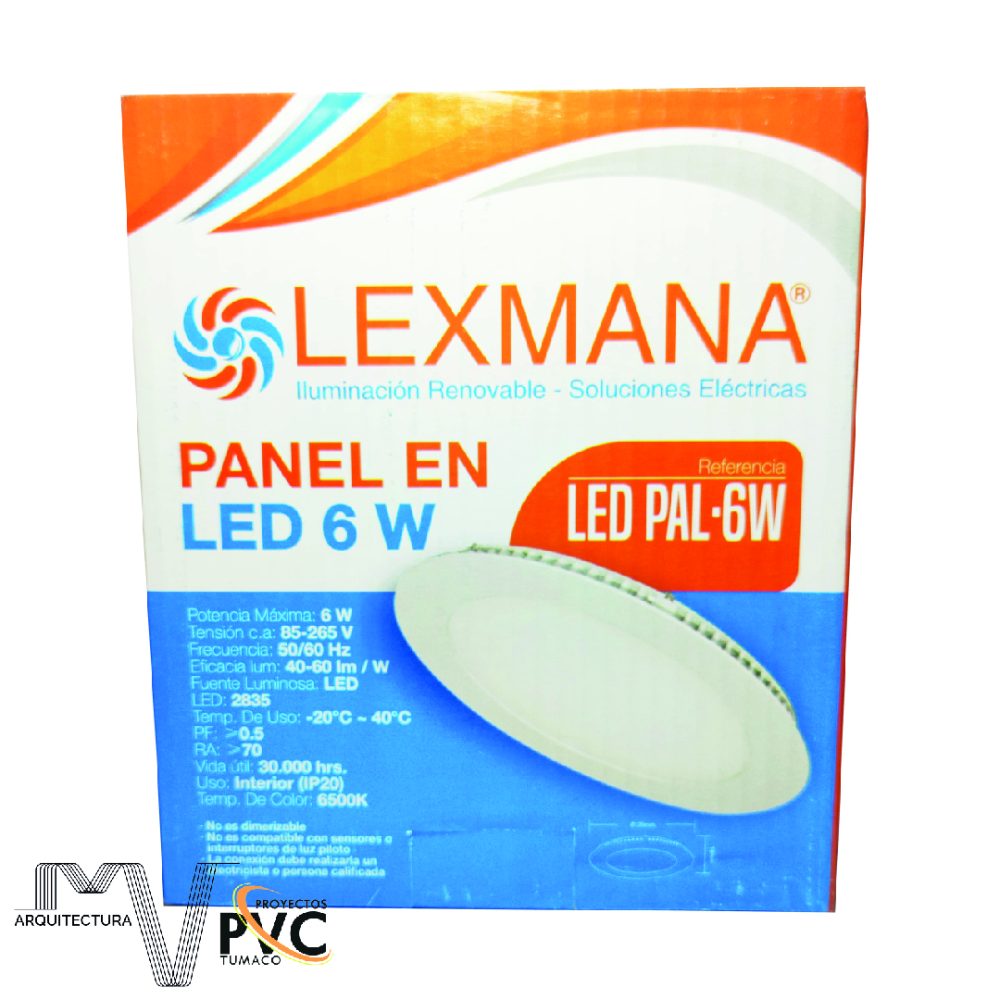 Panel LED Lexmana redondo 6W
